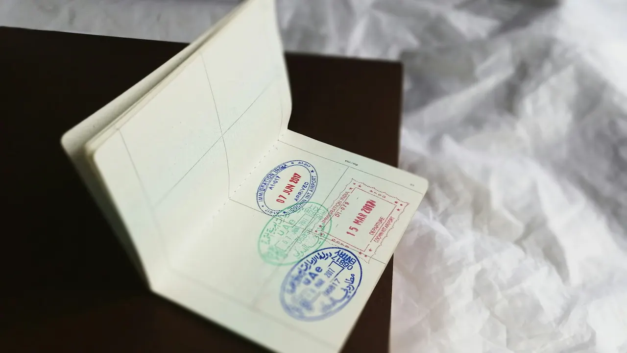 Pages de passeport avec plusieurs tampons d’entrée et de sortie